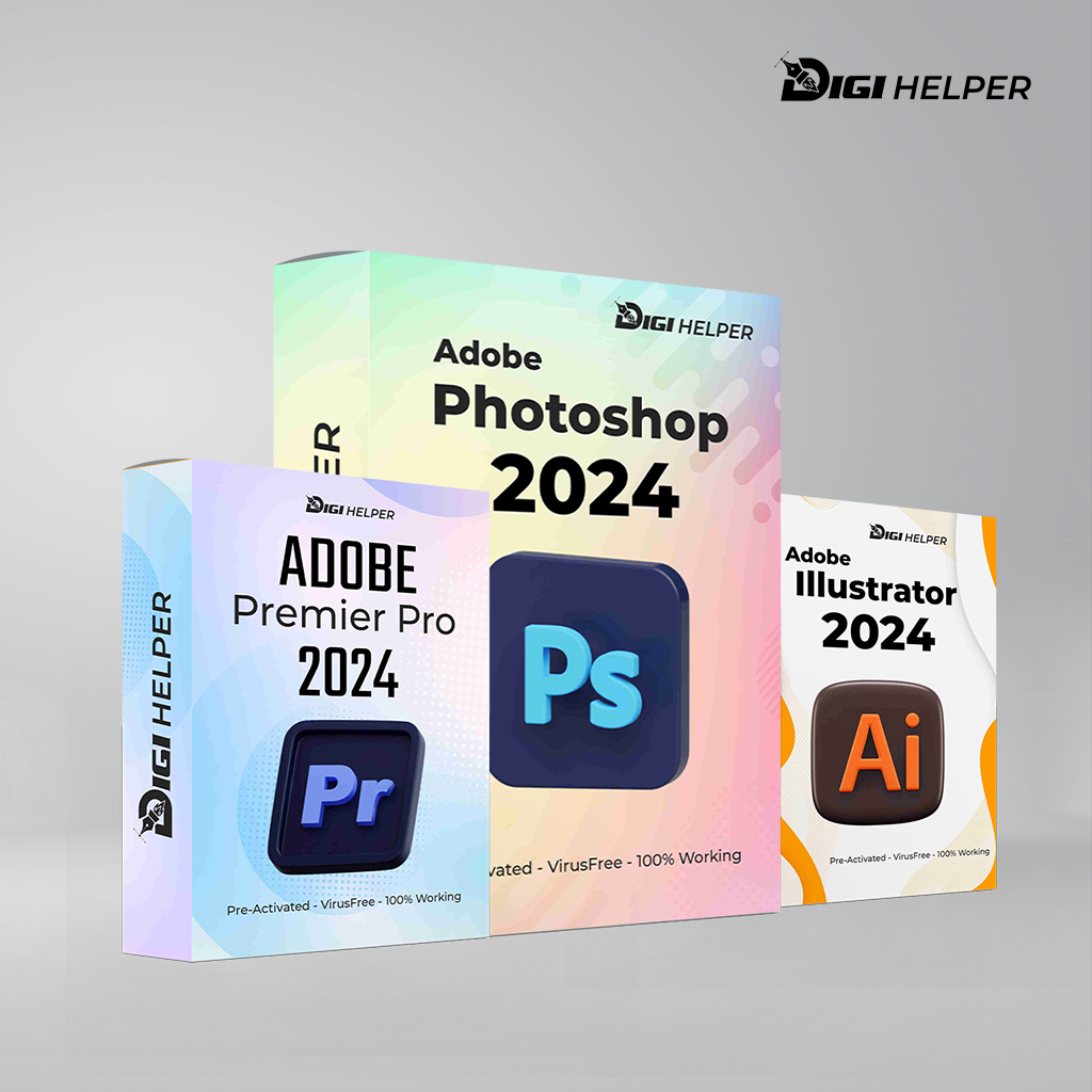 Adobe Softwares 2024: Photoshop, Illustrator, & Premiere Pro Pre-Activated - Instant Download